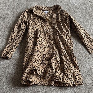 Crown & Ivy Leopard Print Long Sleeve Dress